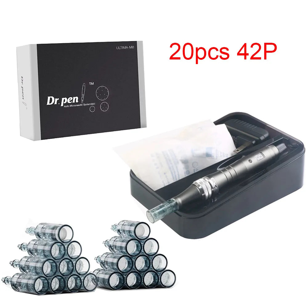 Authentic Dr pen Ultima M8 Microneedling With 20 pcs Needles Face Care Wireless Derma Pen Beuty Machine