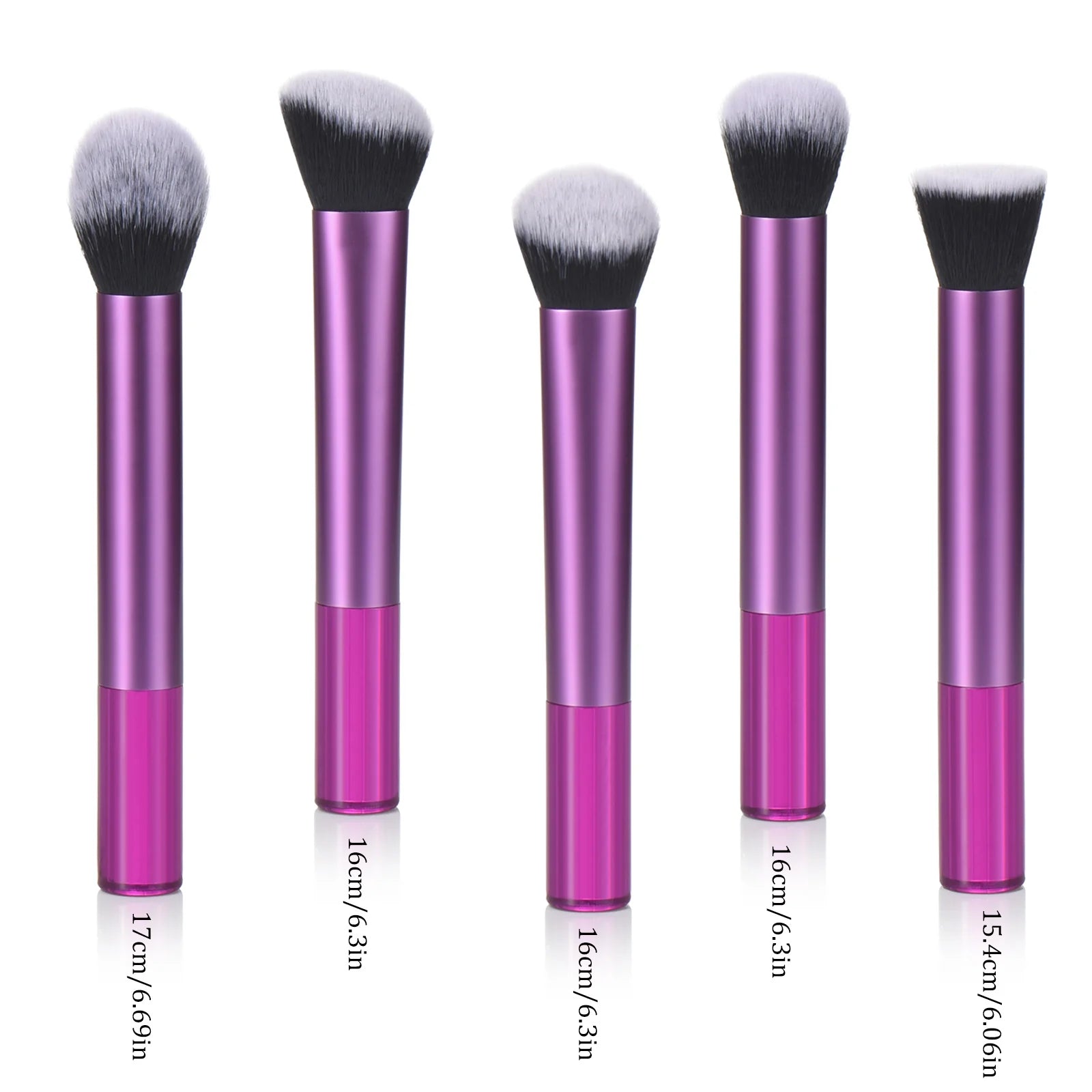 KOSMETYKI Makeup Brush Set - Premium Synthetic Foundation, Powder, Contour, Eyeshadow & Brow Brushes With Translucent Handles