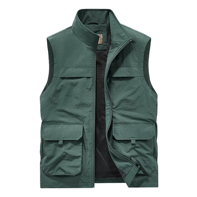 Embroidered Vest Waterproof Luxury Men's Clothing Sleeveless Jacket Tactical Camping Fashion Leather Vests Hunting Jackets Man