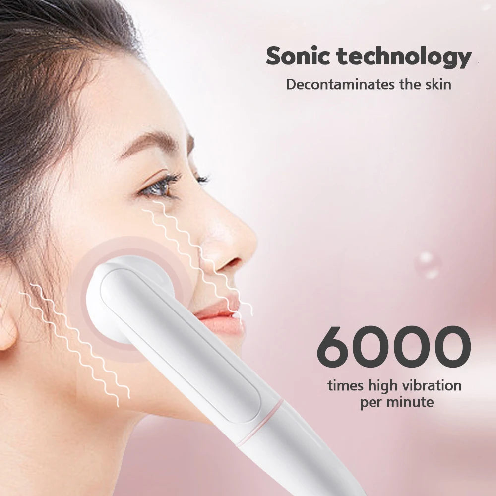 Electric Facial Cleanser Waterproof Vibrating Face Cleaning Brush 2 Speed Face Deep Washing Massaging Device Battery Powered