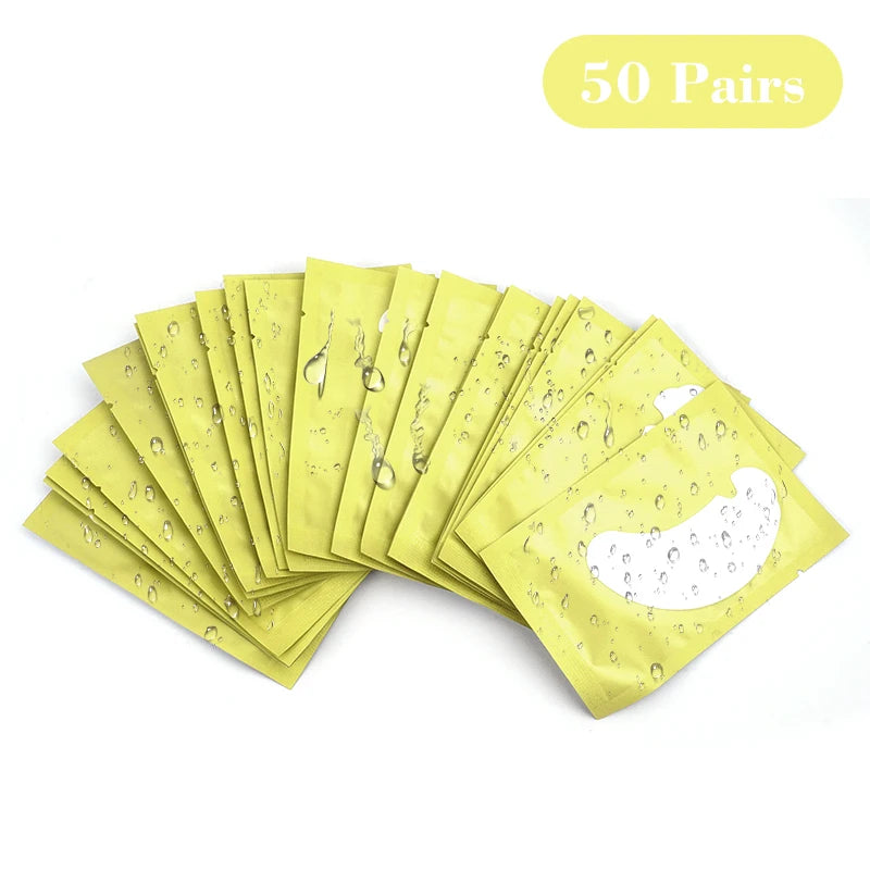 50pairs Eye Pads For Eyelash Extension Hydrogel Patches For Eyelashes U Shaped Gel Pads Lashes Extension Supplies Patches Makeup