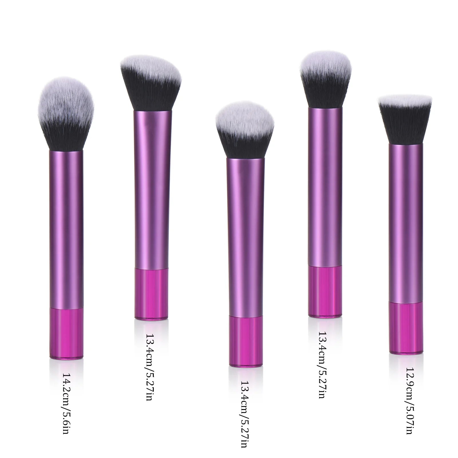 KOSMETYKI Makeup Brush Set - Premium Synthetic Foundation, Powder, Contour, Eyeshadow & Brow Brushes With Translucent Handles