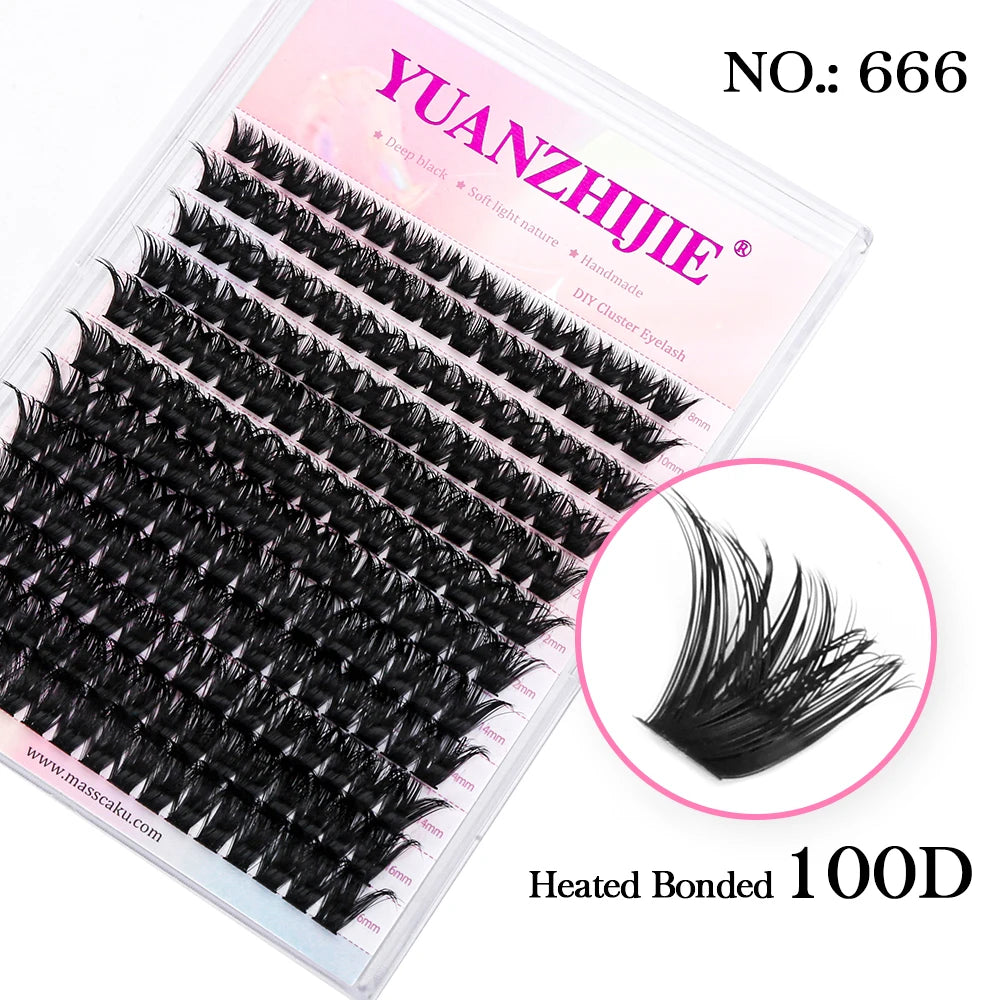 12Lines YUANZHIJIE Segmented Faux Individual Eyelashes Kit lash Strip Easy to Makeup at Home High-end Quality Lashes Extension