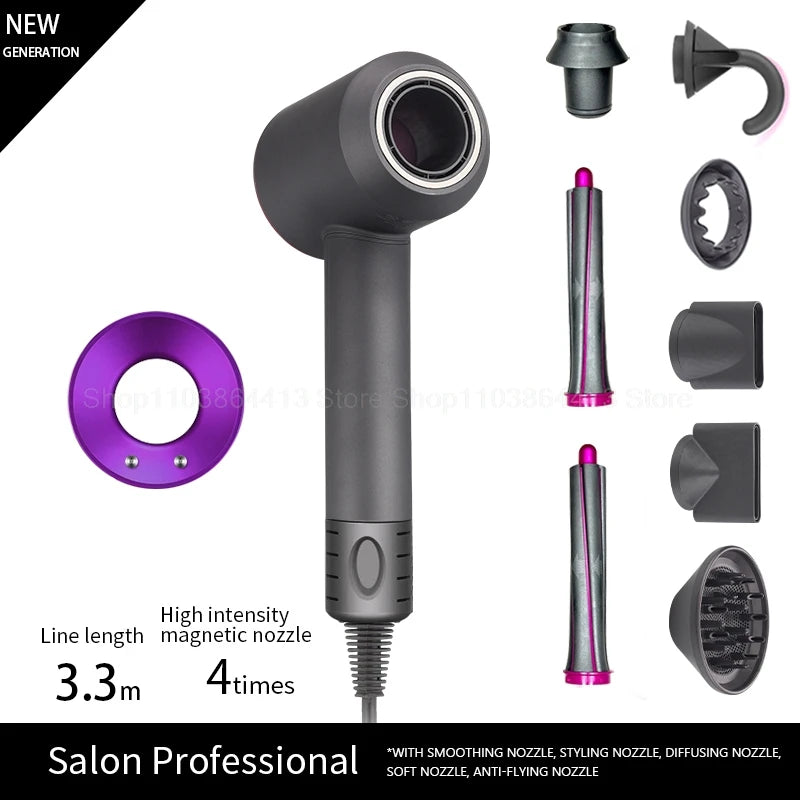 Professinal Leafless Hair Dryer Negative Lon Hair Care Quick Dry Home Powerful Hairdryer Constant 200 Million Anion Blow Dryer