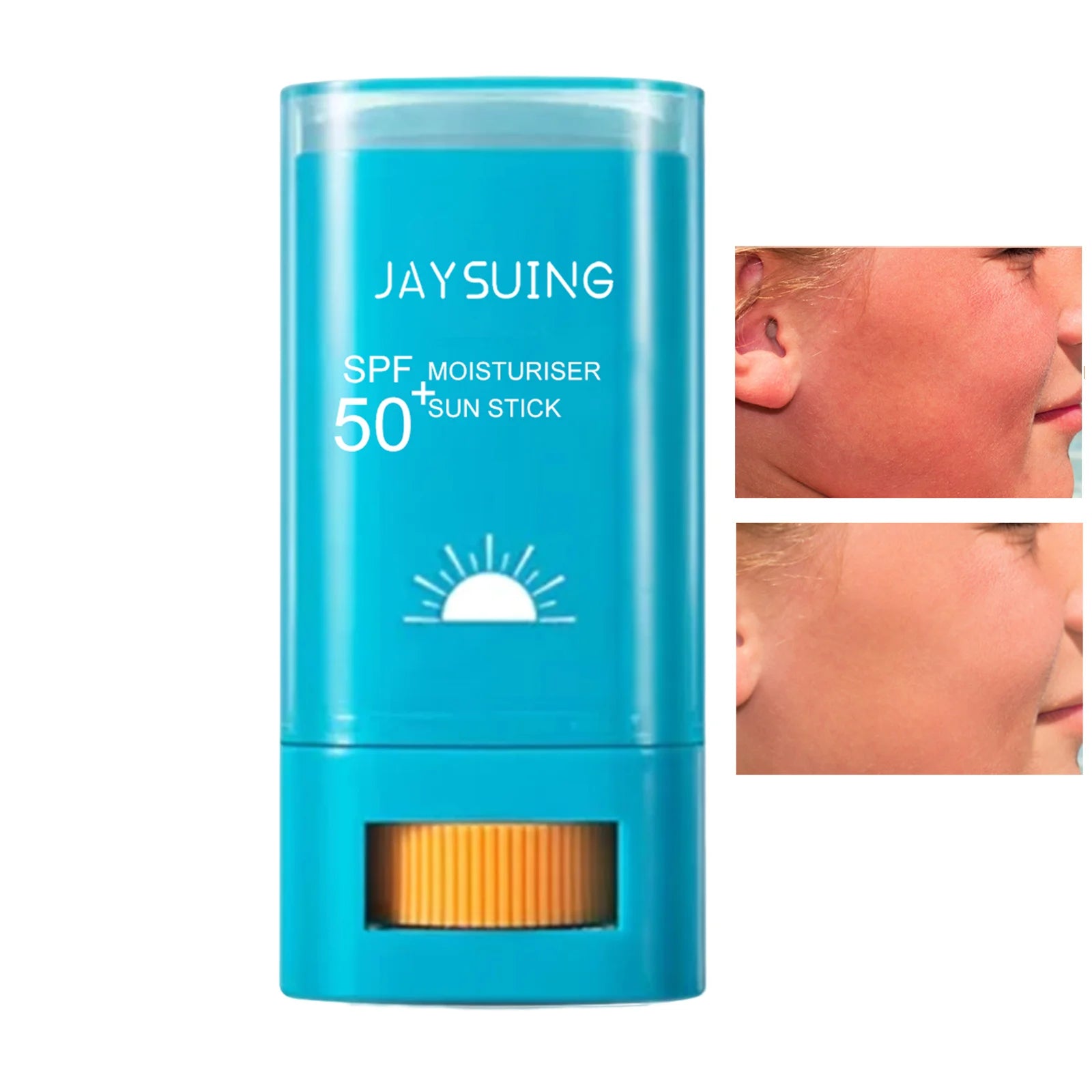 Clear Sunscreen Stick SPF 50+ Invisible Broad-Spectrum Face Sunscreen Wear Under & Over Makeup Lightweight Formula All Skin Type