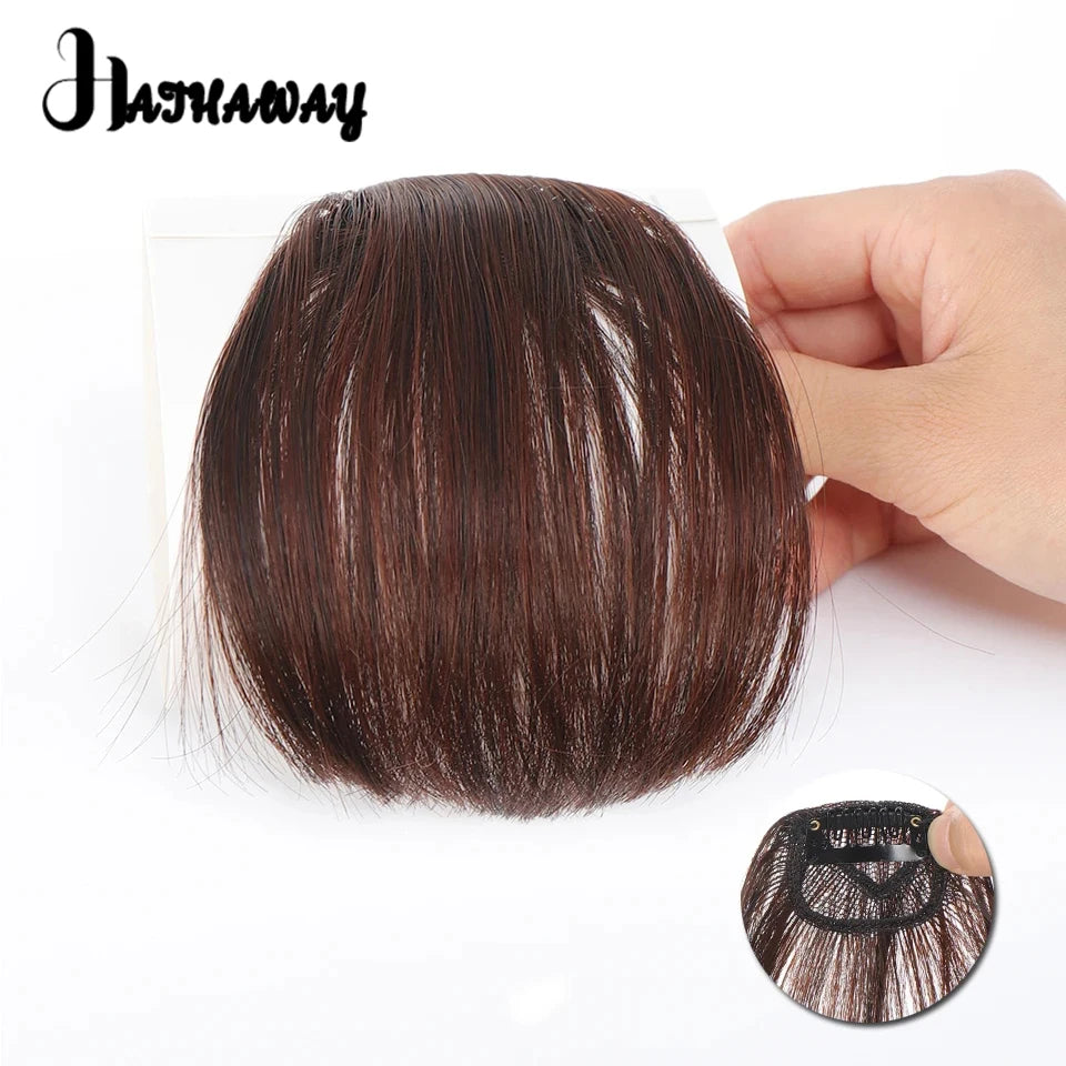 Synthetic Straight bangs  Air bangs Hair Extension Natural Hair Bangs For Women False Bang Black Daily Brown Woman Daily Wear