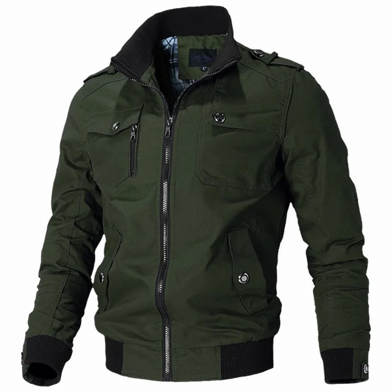 2024 Fishing Tactical Jackets Men Spring Autumn Winter Pilot Jackets Cotton Coat Fashion Casual Cargo Slim Fit Clothes Hiking