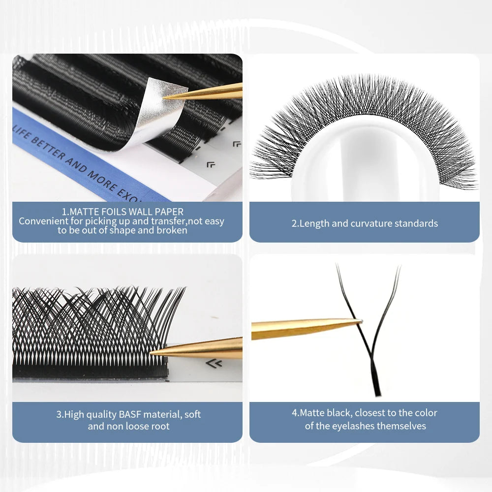 ANJOSIRMA 5 Cases/Lot YY-Shaped Eyelashes Extensions Two Tips Lashes C/D/DD Curl YY Black Premium Mink False Eyelashes Makeup se