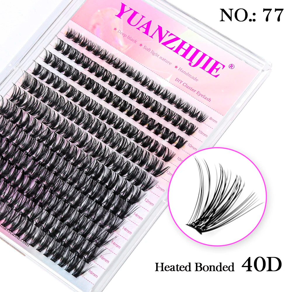 12Lines YUANZHIJIE Segmented Faux Individual Eyelashes Kit lash Strip Easy to Makeup at Home High-end Quality Lashes Extension