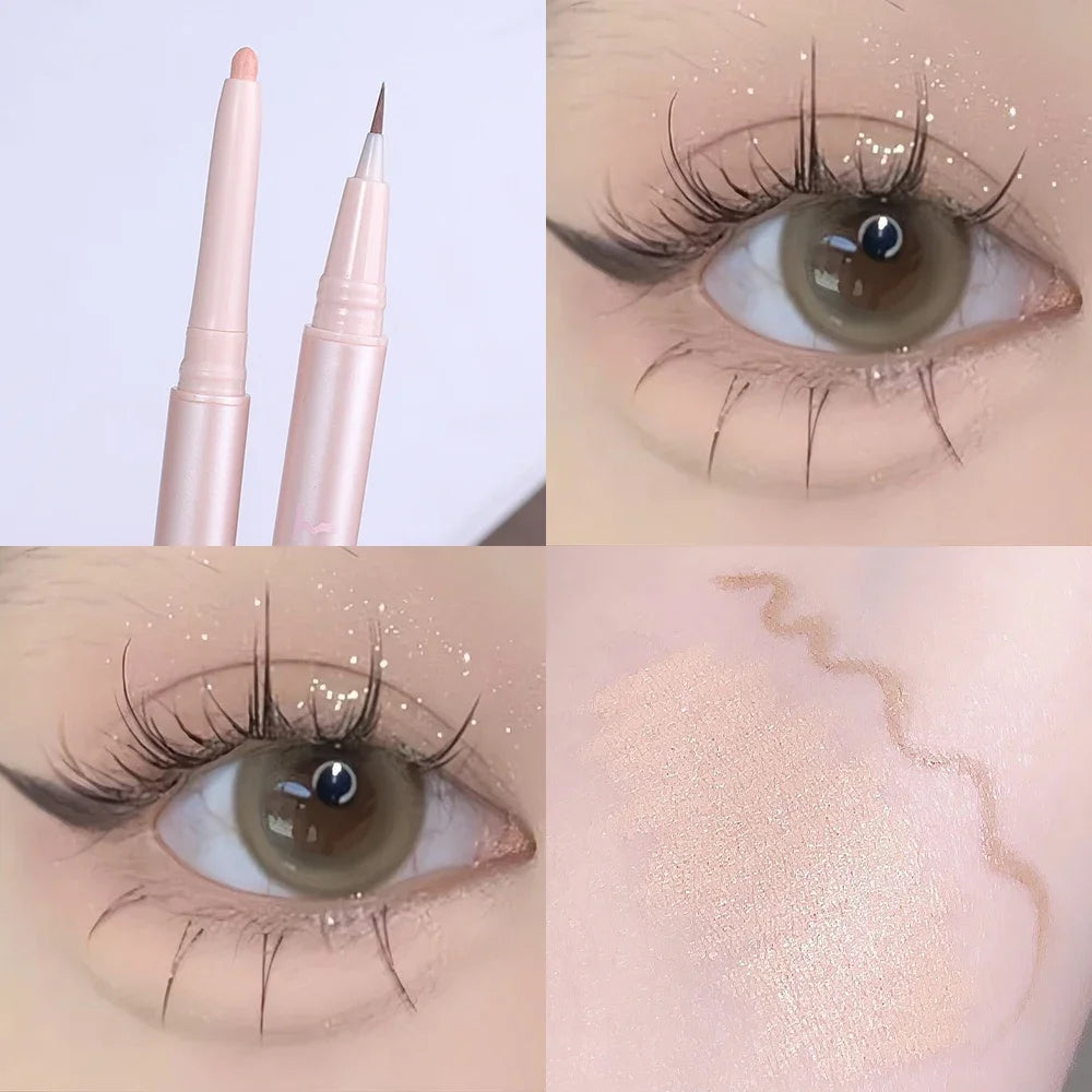 Double Ended Lying Silkworm Pencil Highlighter Makeup Pen Nude Liquid Contour Liner Eye Brightener Make Up Stick MulitFuntional