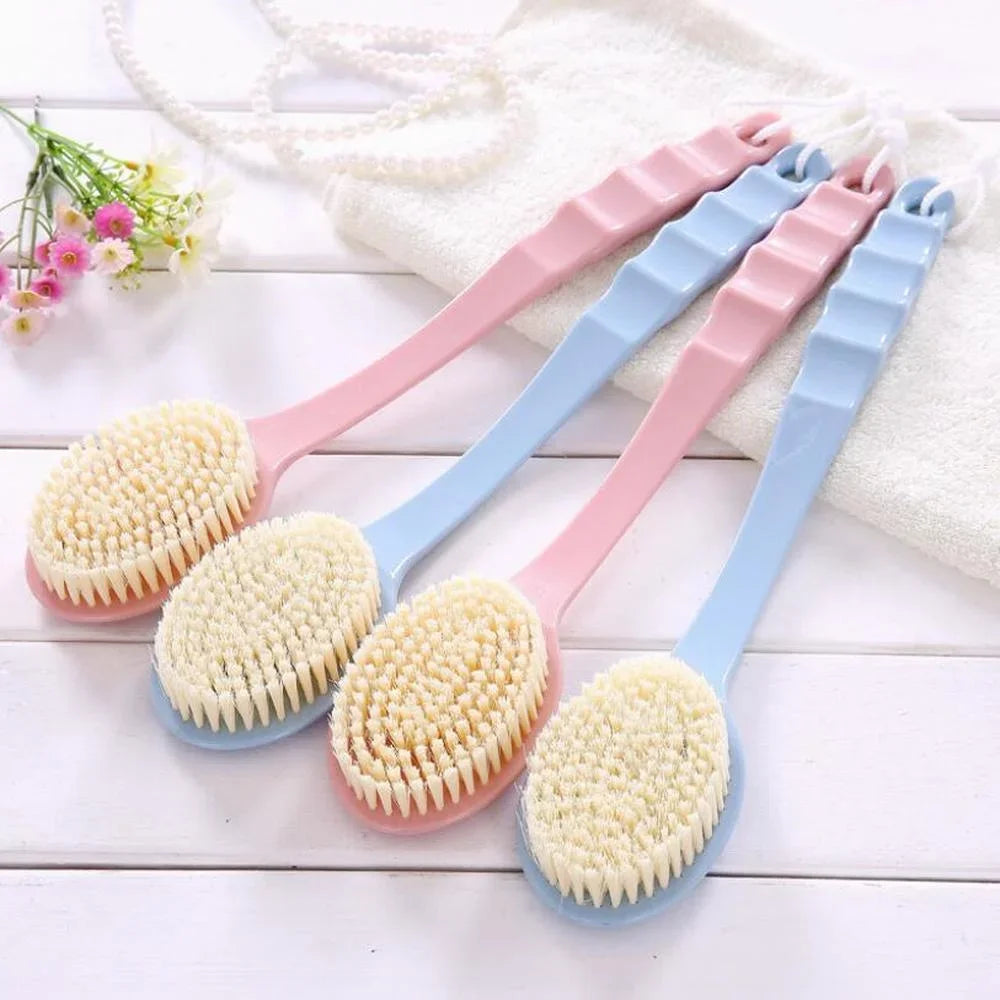 Soft Body Scrubber Shower Exfoliating Scrubs Long Handle Bath Brush Exfoliator Skin Massager Cleaning Brush Bathroom Accessories