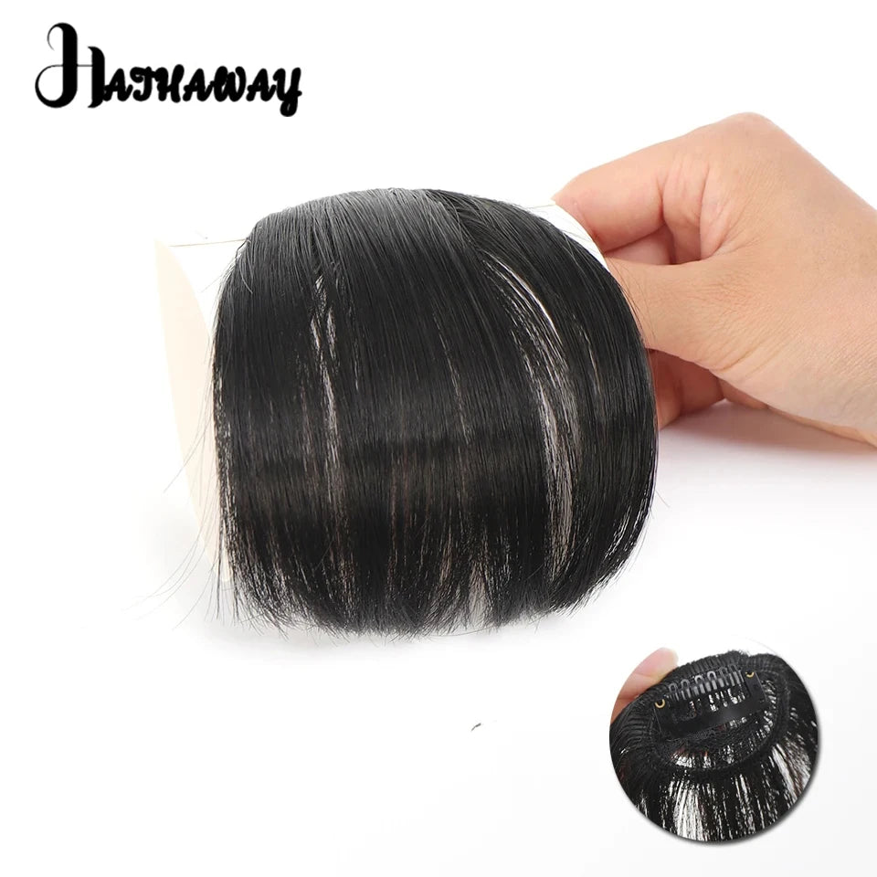 Synthetic Straight bangs  Air bangs Hair Extension Natural Hair Bangs For Women False Bang Black Daily Brown Woman Daily Wear