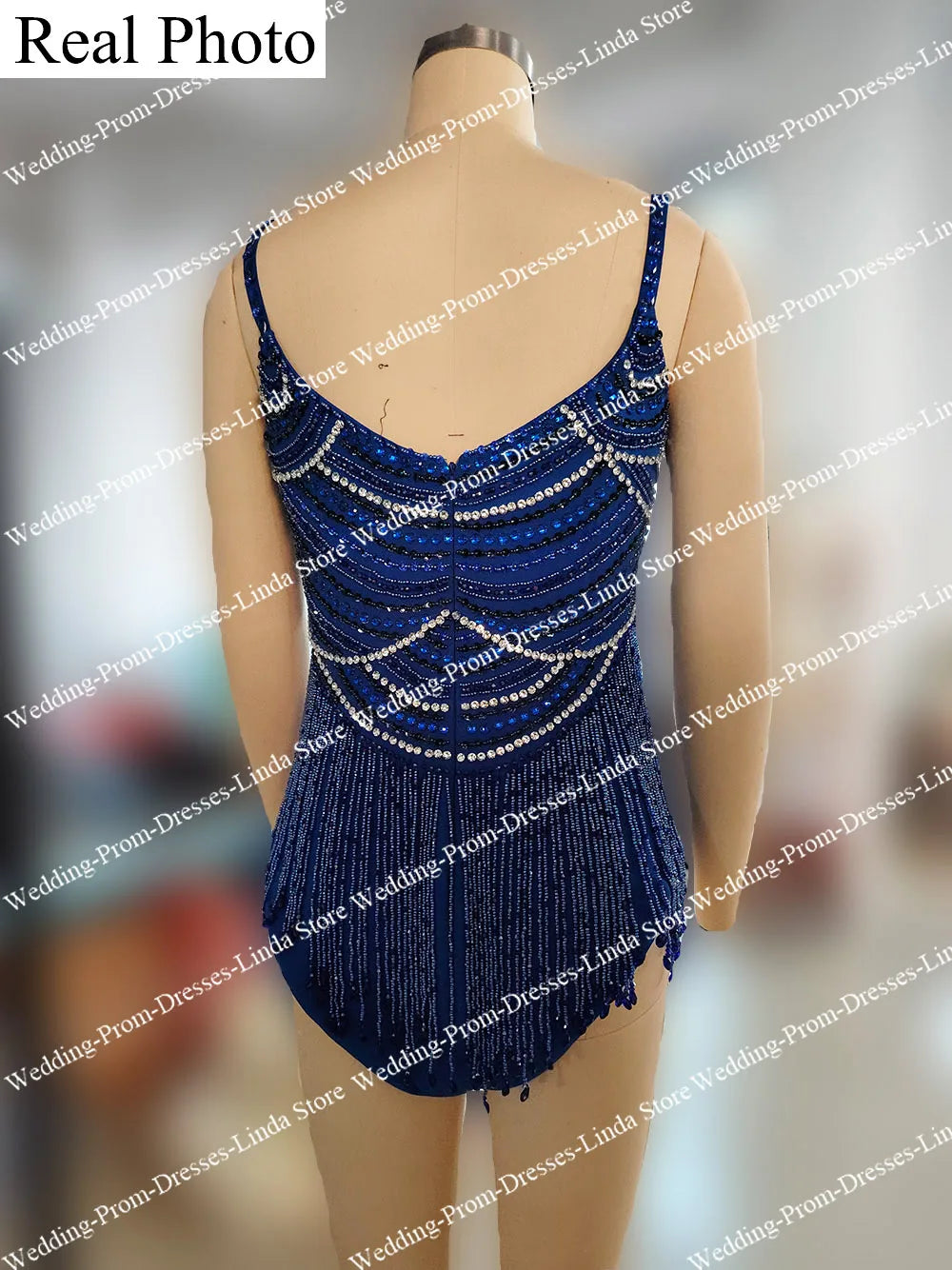 Luxury Beads Celebrity Bodysuit for Women Spaghetti Strap Above Knee Prom Party Gala Special Events Short Tassel Cocktail Dress