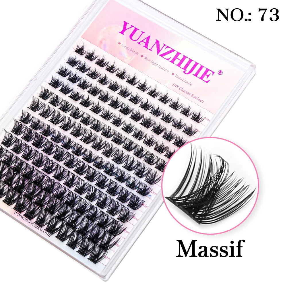 12Lines YUANZHIJIE Segmented Faux Individual Eyelashes Kit lash Strip Easy to Makeup at Home High-end Quality Lashes Extension