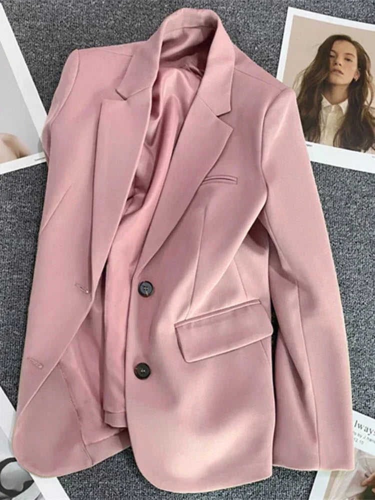 Women's Jacket New in Korean Fashion Small Suit Top Brown Suit Coat Clothes Loose Straight Temperament Slim Blazer for Women