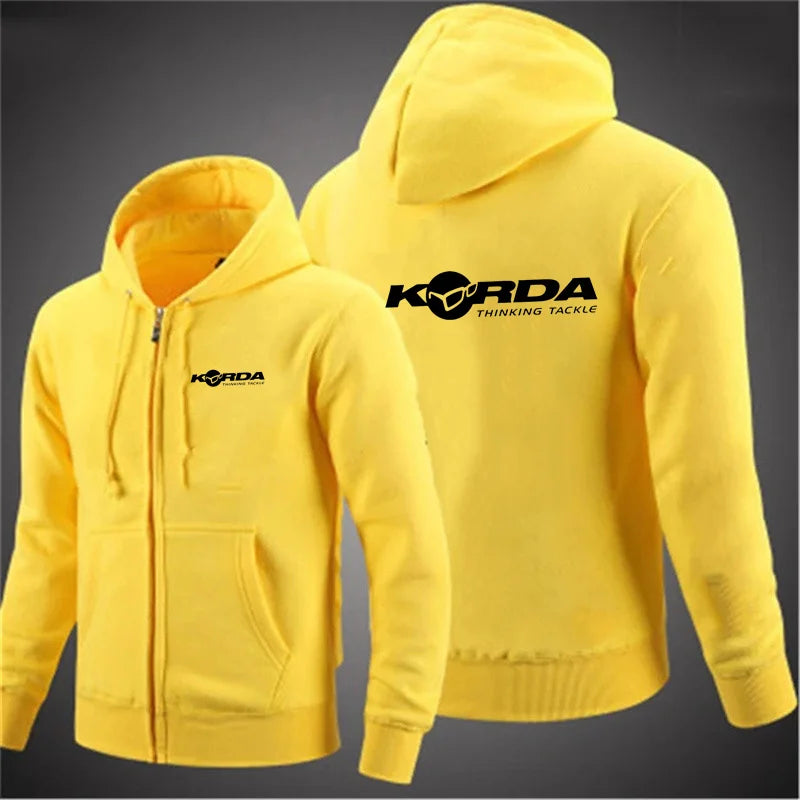 2024 Men's Korda Inspired Tribute Casual Zipper Hoodies Coats Fishing Carp Sweatshirts Jacket Tracksuit Fashion Comfortable Tops