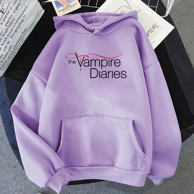 New The Vampire Diaries Print Hoodie Women Men Casual Tops Autumn And Winter Sweatshirts Long Sleeve Harajuku Pullover