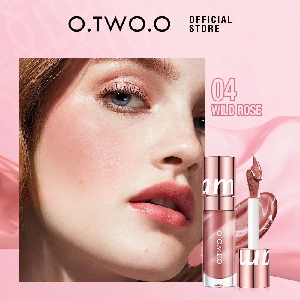 O.TWO.O Liquid Blush Face Blusher Moisturizing Long Lasting Natural Silky Weightless Matte High Pigment Matte Blush Face Makeup