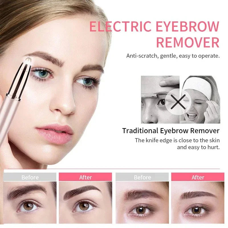 Electric Eyebrow Trimmer Women's Shaver Mini Portable Hair Remover Eyebrow Shaper Shaver Body Face Shaving Machine Beauty Tool