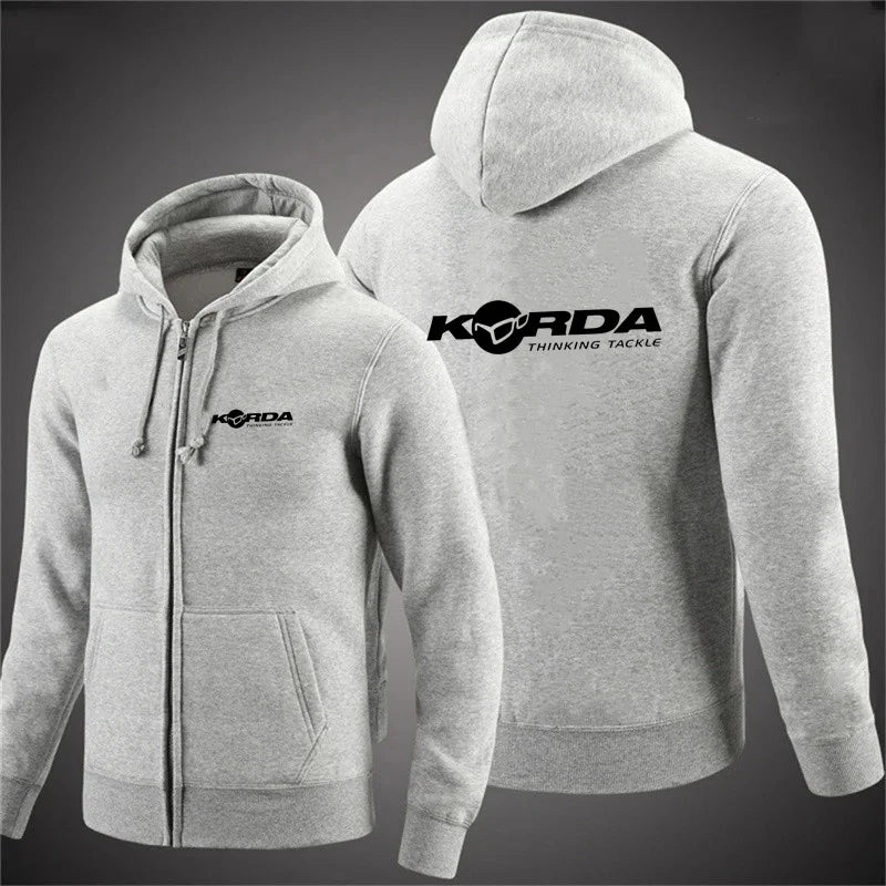 2024 Men's Korda Inspired Tribute Casual Zipper Hoodies Coats Fishing Carp Sweatshirts Jacket Tracksuit Fashion Comfortable Tops