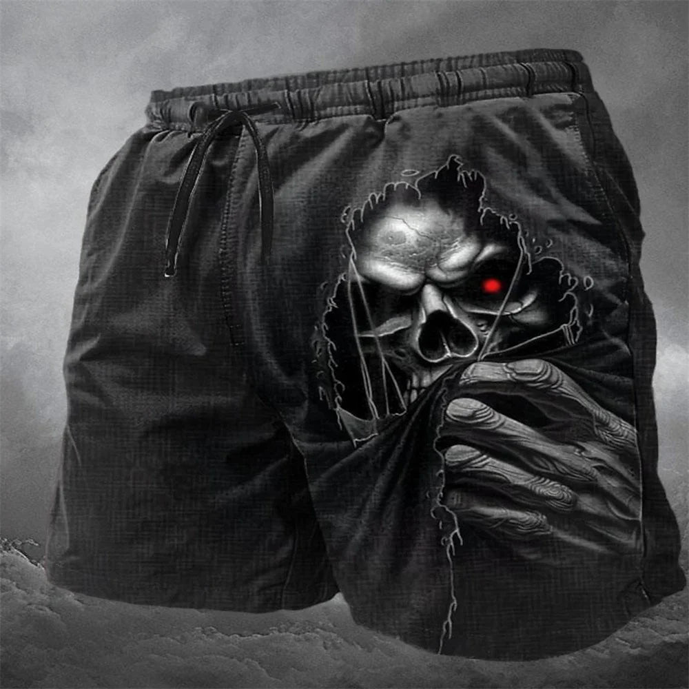 Summer Skull 3D Print Beach Shorts Men's Casual Fashion Board Shorts Male Swimming Trunks Kids Short Pants Man Swimsuit Clothing