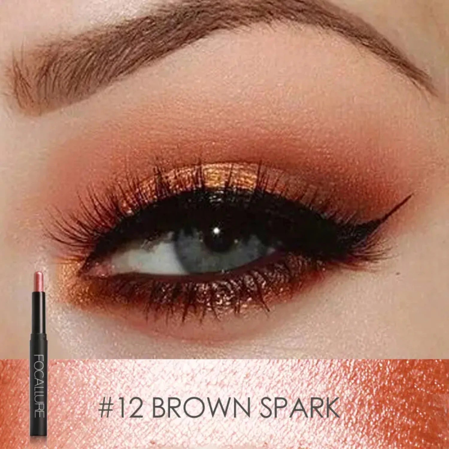 Shimmering, Radiant, and Luminous FOCALLURE Highlighter Eyeshadow Pencil - Effortlessly Achieve Sparkling Eyes and Cheeks with a