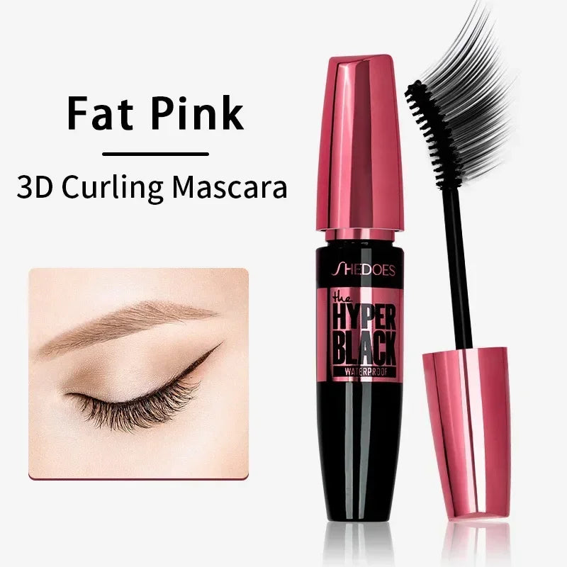 5D Silk Fiber Black Mascara Waterproof Lasting Extension Eyelashes Lengthening Curling Mascara Black Eyelash Makeup Cosmetics