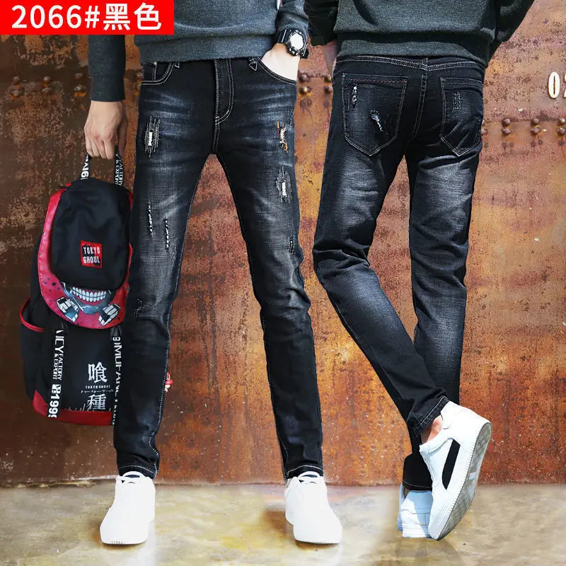 New Men's Jeans Luxury Korean Fashion 2024 Autumn and Spring Designer Streetwears Boyfriend Denim Jeans Men's Slim Casual Pants