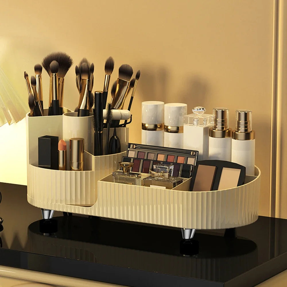 New 360° Rotating Makeup Brush Holder Storag Box Luxury Makeup Organiser Lipsticks Make Up Container Vanity Organizer Box