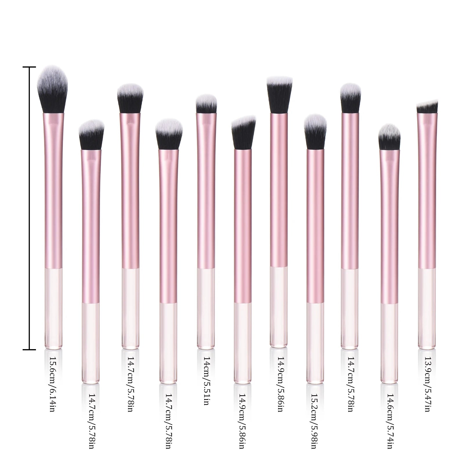 KOSMETYKI Makeup Brush Set - Premium Synthetic Foundation, Powder, Contour, Eyeshadow & Brow Brushes With Translucent Handles