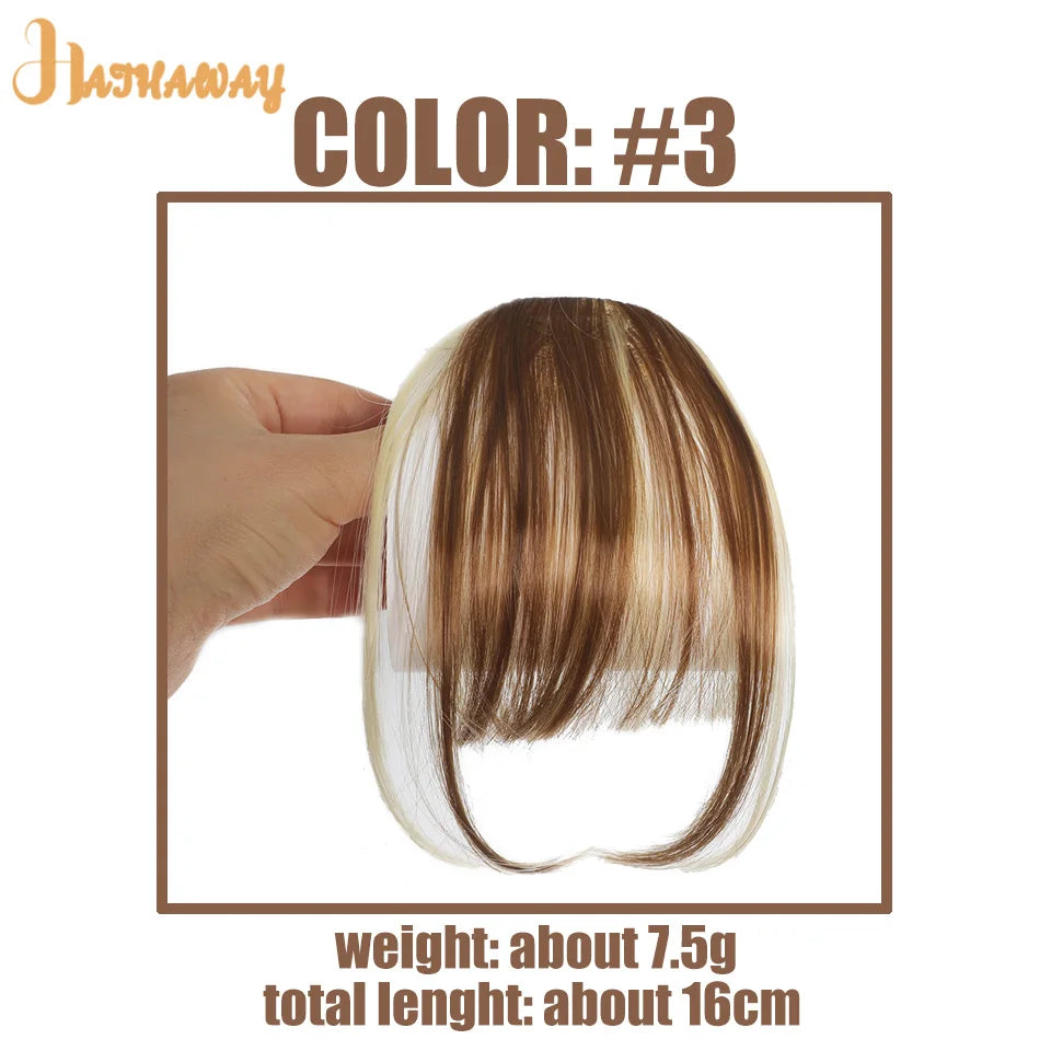 Synthetic Straight bangs  Air bangs Hair Extension Natural Hair Bangs For Women False Bang Black Daily Brown Woman Daily Wear