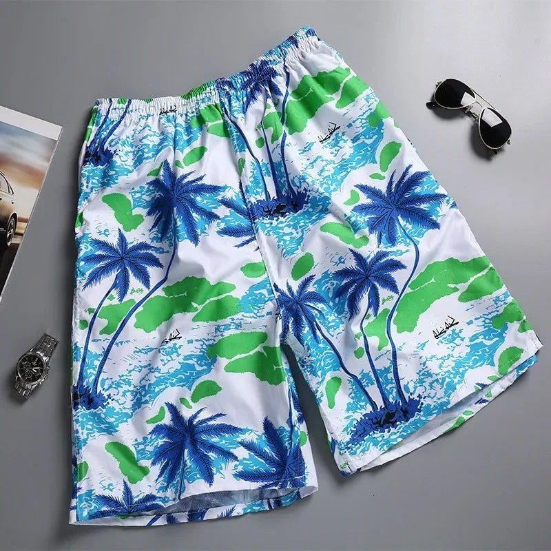 2023 NEW Summer Swim Shorts Plus Size For Men Flower Printed Beach Shorts Blue Borad Shorts gym Pants Swimming Surfing Dropship