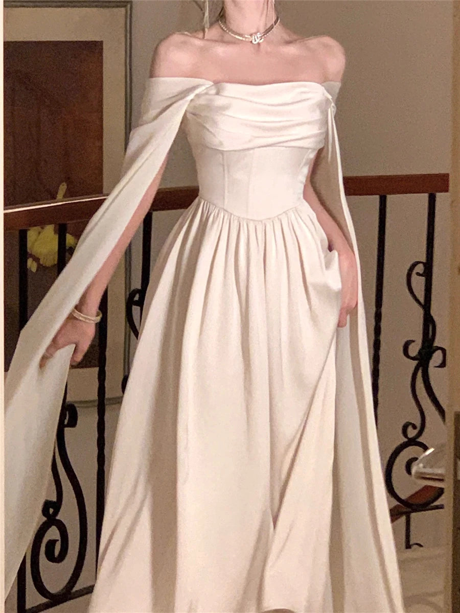 Wedding Evening Party Formal Occasion Elegant White Dress Women 2024 Spring New Fashion Princess Dresses Ladies Vestido Clothes