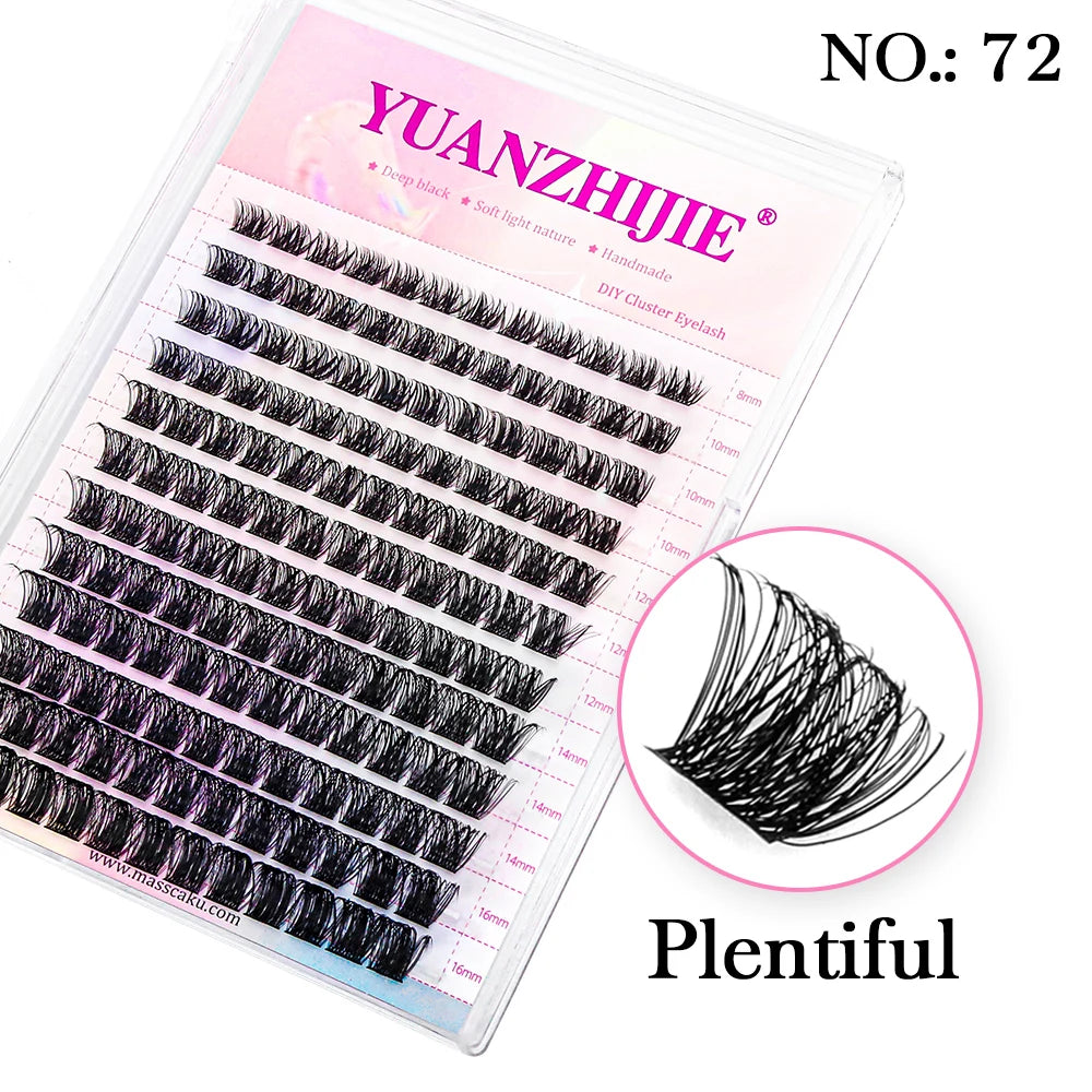 12Lines YUANZHIJIE Segmented Faux Individual Eyelashes Kit lash Strip Easy to Makeup at Home High-end Quality Lashes Extension