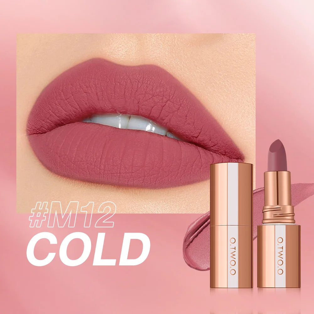 O.TWO.O Matte Lipstick Lip Tint 8 Colors Waterproof Long Lasting Non-stick Cup Sexy Highly Pigmented Velvet Lip Sticks Lip Stain