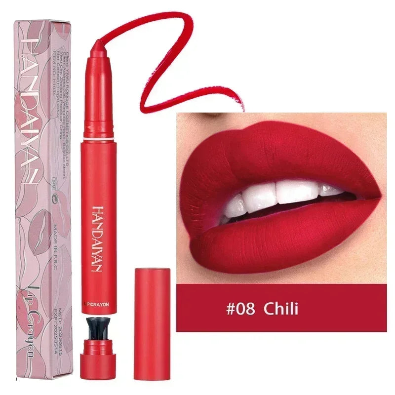 Nude Brown Lipliner Pen Waterproof Sexy Red Matte Contour Tint Lipstick Lasting Non-stick Cup Lipliner Pen Lips Makeup Cosmetic