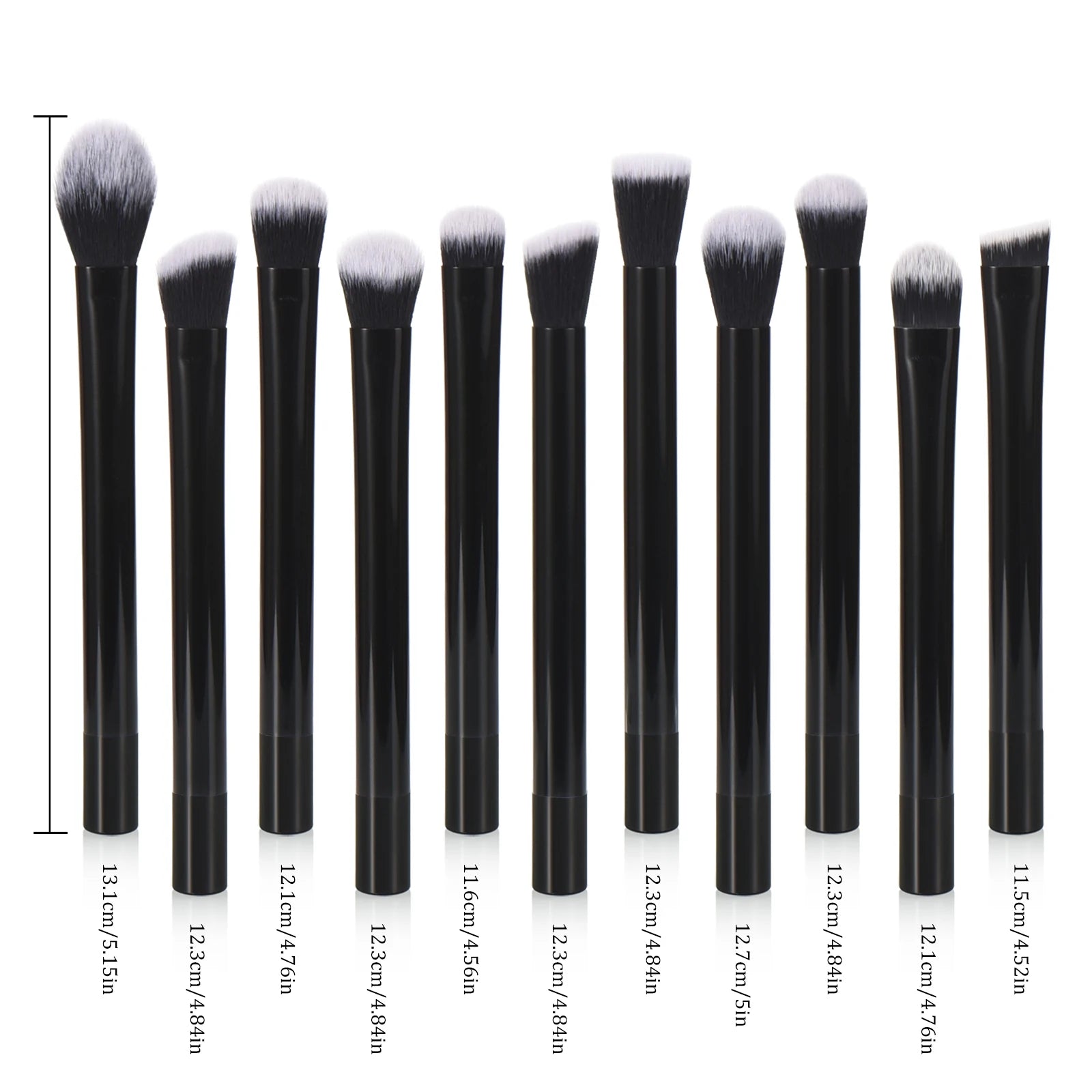 KOSMETYKI Makeup Brush Set - Premium Synthetic Foundation, Powder, Contour, Eyeshadow & Brow Brushes With Translucent Handles