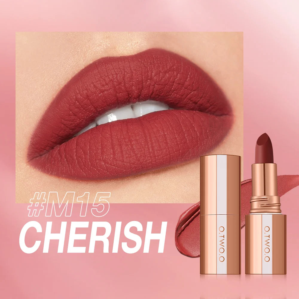 O.TWO.O Matte Lipstick Long Lasting Waterproof Lip Stick Smudge-free Classic Highly Pigmented Velvet Finish Lip Tint Makeup