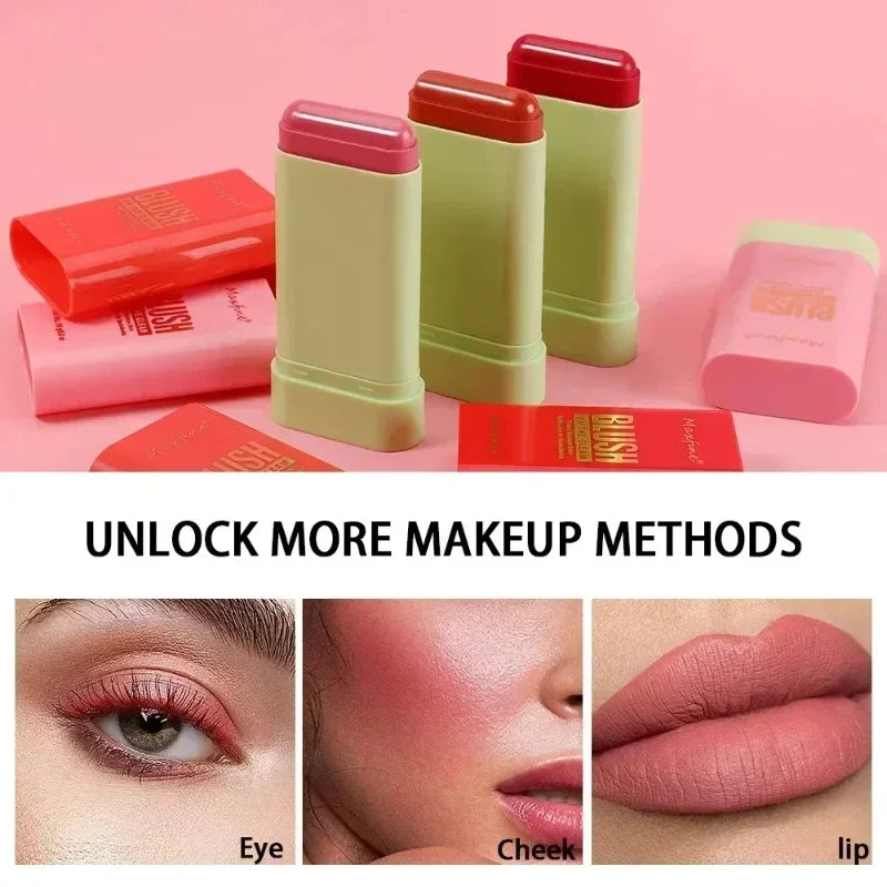 3-in-1 Cheek Lip Tinted Moistured Blush Stick Silky Brighten Blush Cream Blusher Cosmetics Tubes Matte Contour Makeup New