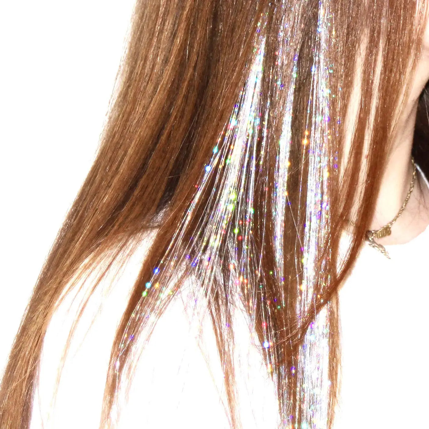 120cm  Sparkle Shiny Hair Tinsel Hair Extensions Dazzles Women Hippie for Braiding Headdress Hair Braiding Tools