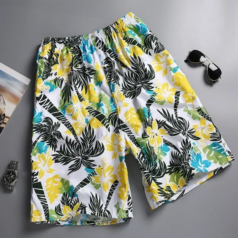 2023 NEW Summer Swim Shorts Plus Size For Men Flower Printed Beach Shorts Blue Borad Shorts gym Pants Swimming Surfing Dropship