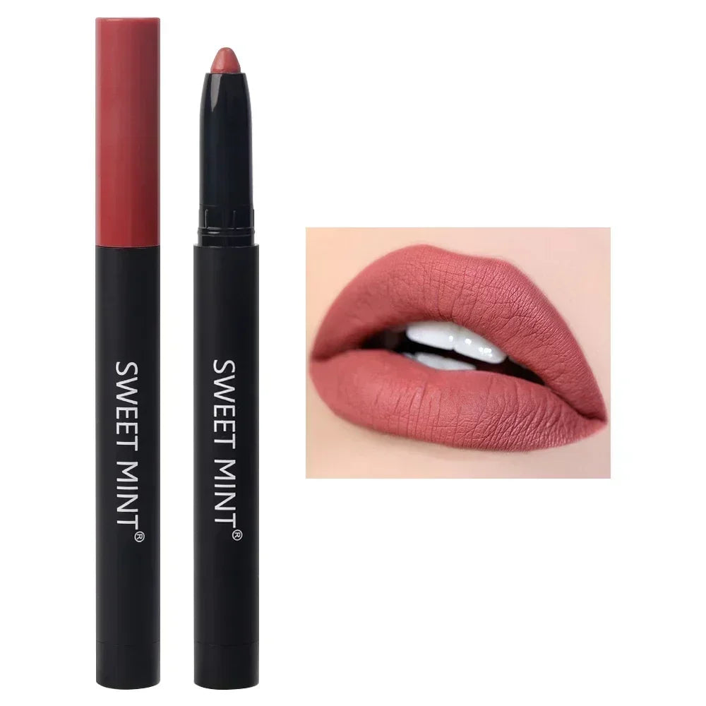 Nude Brown Lipliner Pen Waterproof Sexy Red Matte Contour Tint Lipstick Lasting Non-stick Cup Lipliner Pen Lips Makeup Cosmetic