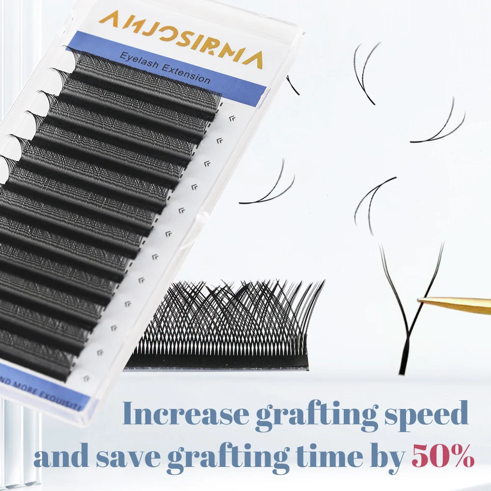 ANJOSIRMA 5 Cases/Lot YY-Shaped Eyelashes Extensions Two Tips Lashes C/D/DD Curl YY Black Premium Mink False Eyelashes Makeup se