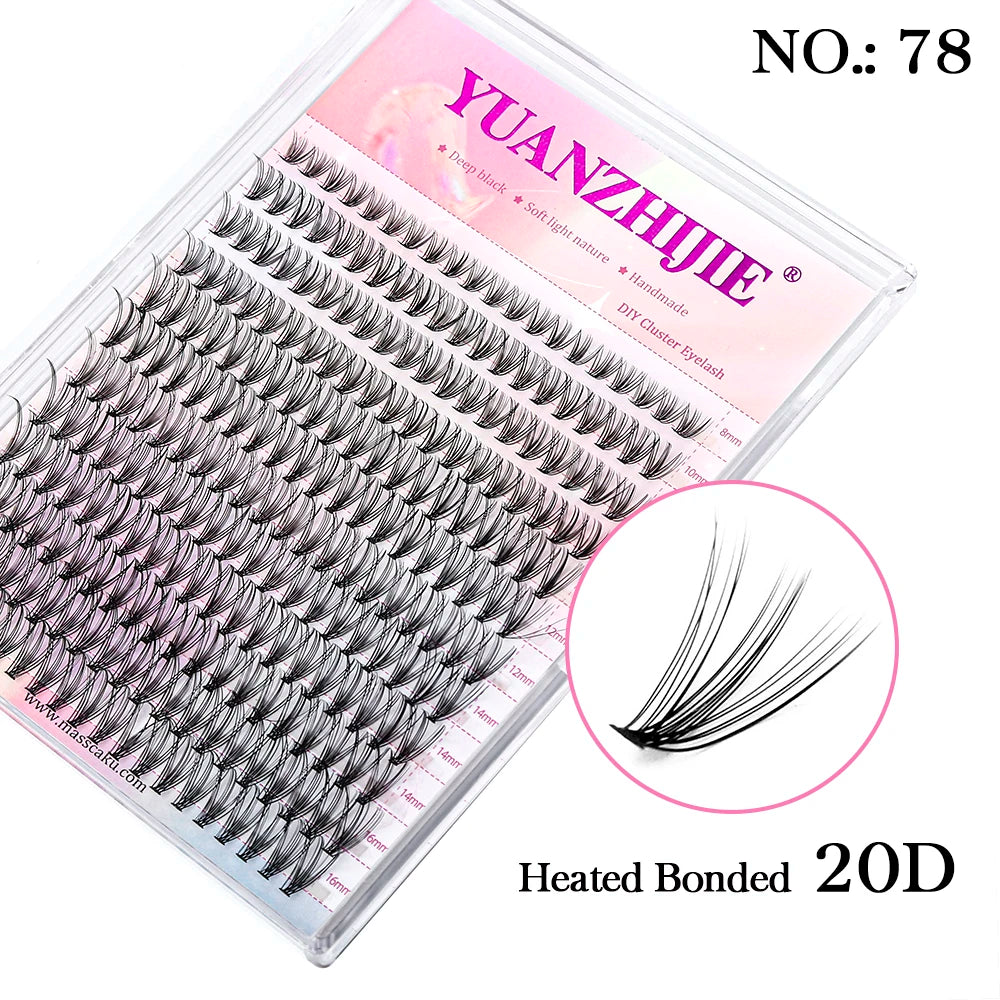 12Lines YUANZHIJIE Segmented Faux Individual Eyelashes Kit lash Strip Easy to Makeup at Home High-end Quality Lashes Extension