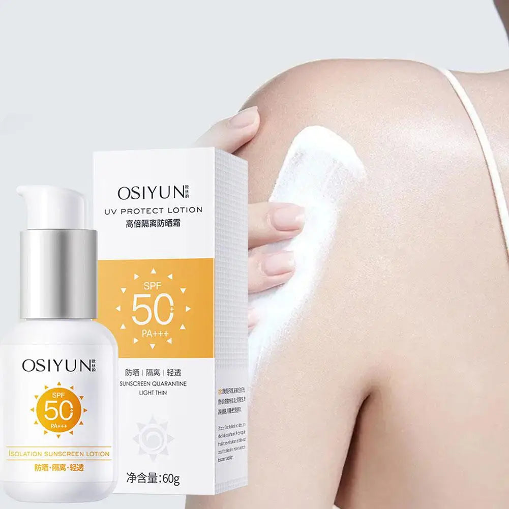 Facial Sunscreen SPF50 Lotion Moisturizing Sun Block, Isolation Whitening Cream Sunscreen Body Protective Care Skin Cream, Z9R7