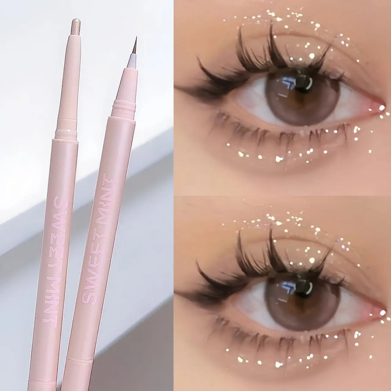 Double Ended Lying Silkworm Pencil Highlighter Makeup Pen Under Eye Highlighter Enlarge Eyes Makeup Stick Slim & Soft Tip