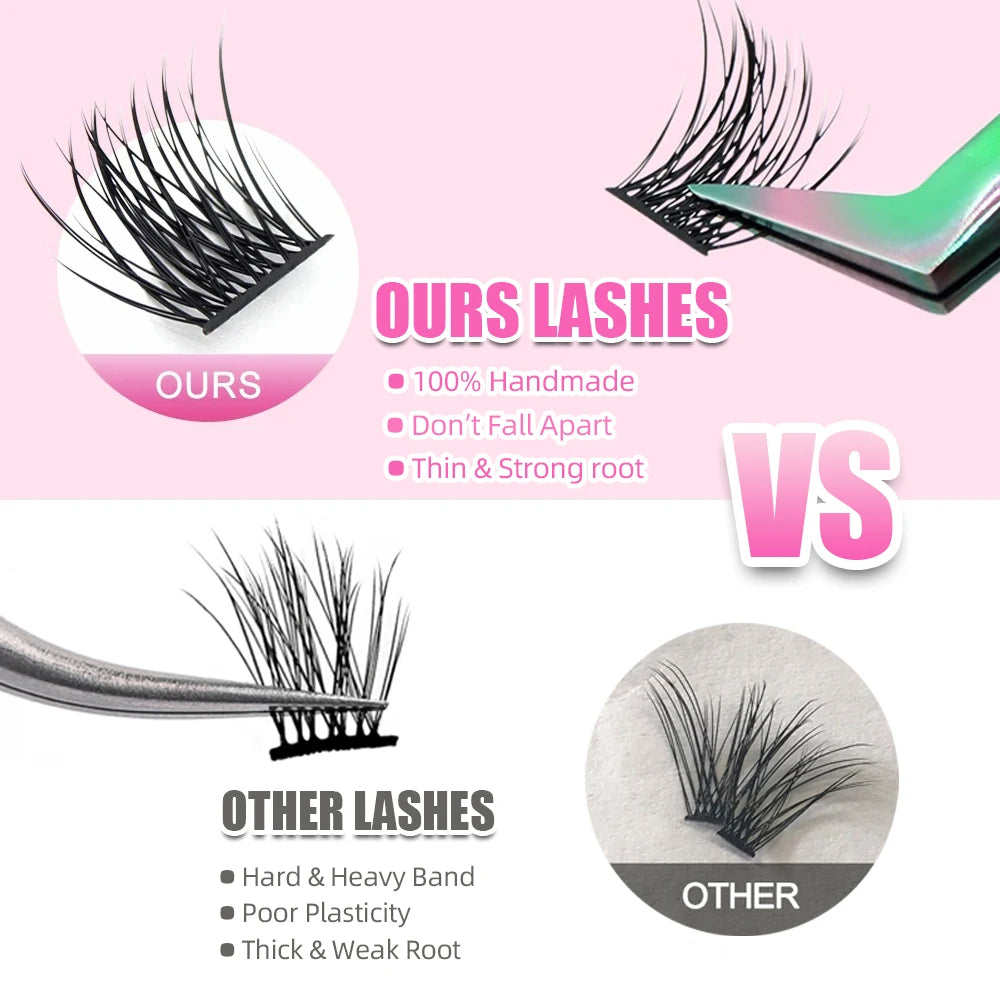 12Lines YUANZHIJIE Segmented Faux Individual Eyelashes Kit lash Strip Easy to Makeup at Home High-end Quality Lashes Extension