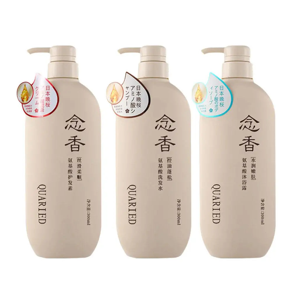 Fragrant Japanese Amino Acid Shampoo Hair Conditioner Body Wash 3pcs Set Hair Shampoo Bath Lotion Shampoo Skin Care