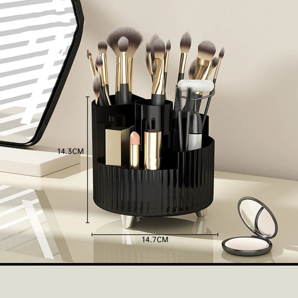 New 360° Rotating Makeup Brush Holder Storag Box Luxury Makeup Organiser Lipsticks Make Up Container Vanity Organizer Box