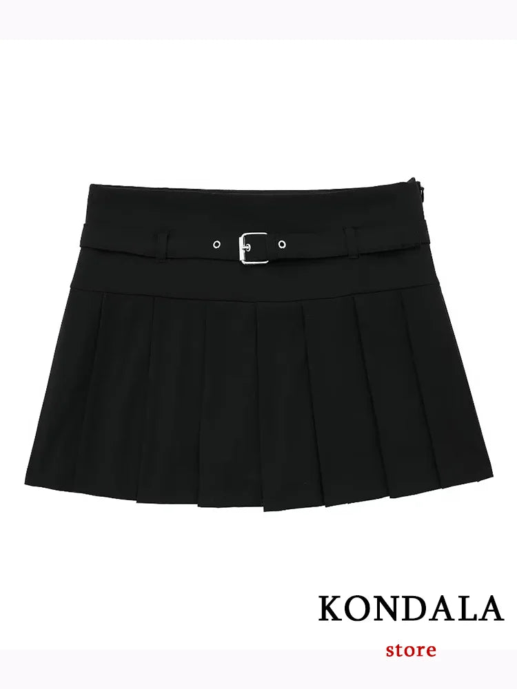 TRAFZA Vintage Casual Chic Women Skirt Solid Short Zipper Straight Short Skirt New Fashion 2024 Summer Holiday Mini Skirt